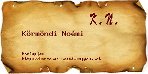 Körmöndi Noémi névjegykártya